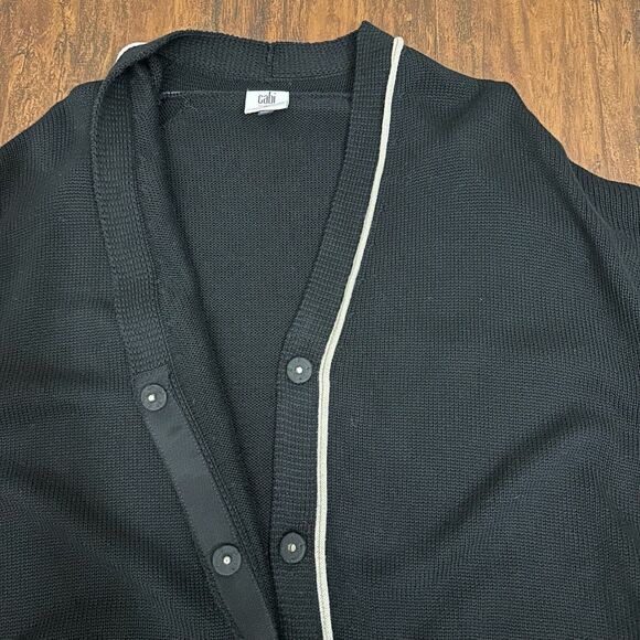 CABI Comfort Cardigan Sweater Black V-Neck Cotton Blend Cozy Minimalist - Picture 7 of 13
